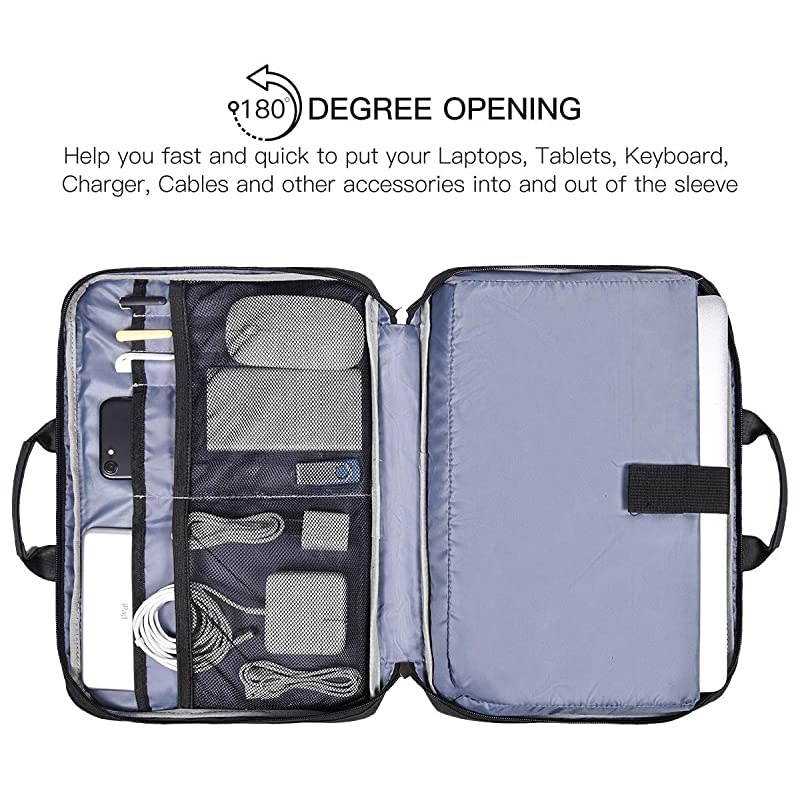 Inch Waterproof Laptop Sleeve Men Women Briefcase with Organizer for Dell Inspiron 13 5000 Lenovo Yoga C930 139 Acer Chromebook 14 Surface Book 135 HP ASUS Chromebook Carring CaseBlack