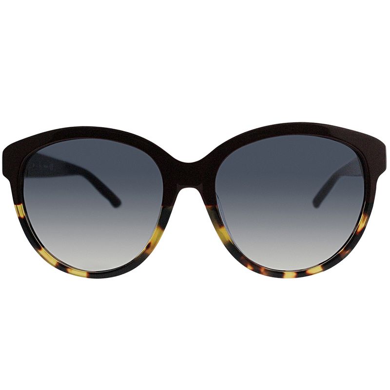 Swarovski Low Bridge Fit SK0084 72F Womens Round Sunglasses Shiny Bordeaux Black Horn 57mm