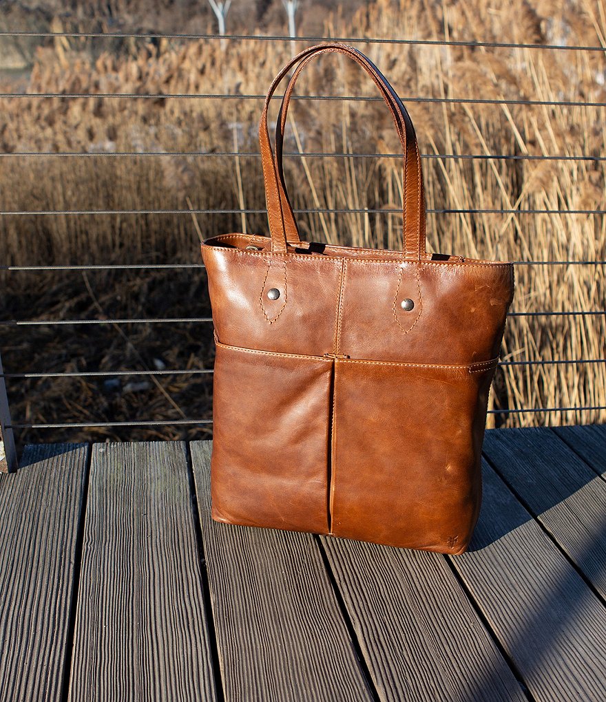 Frye Melissa Simple Italian Leather Zip Tote Bag