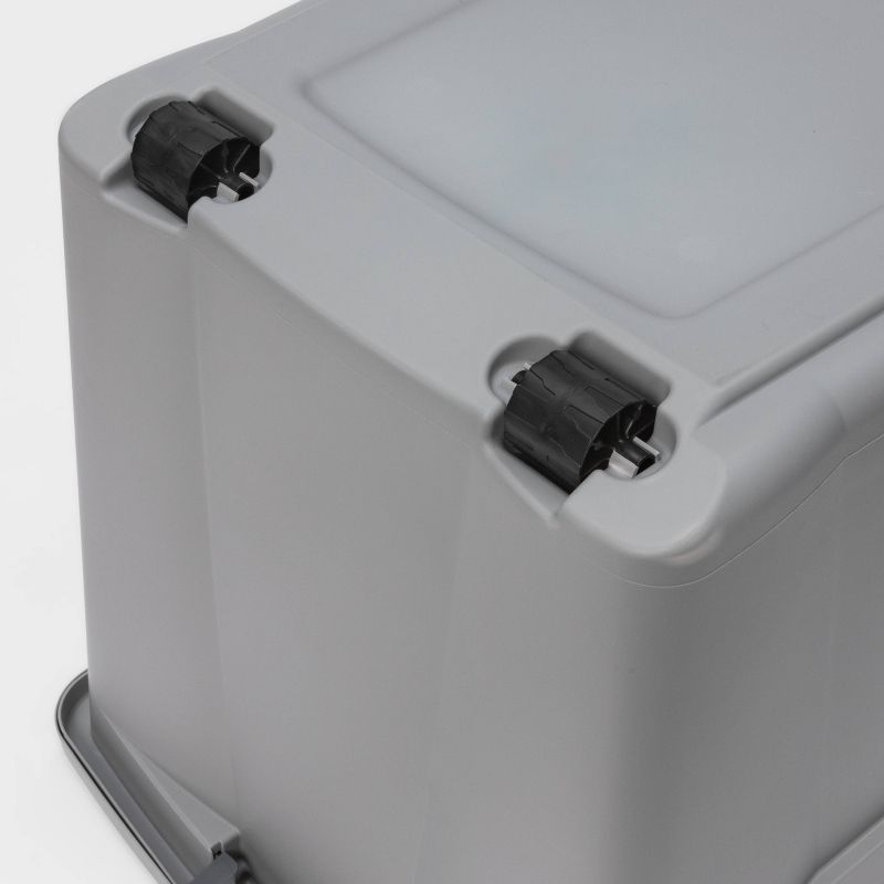 45gal Latching Wheeled Tote Gray - Room Essentials™