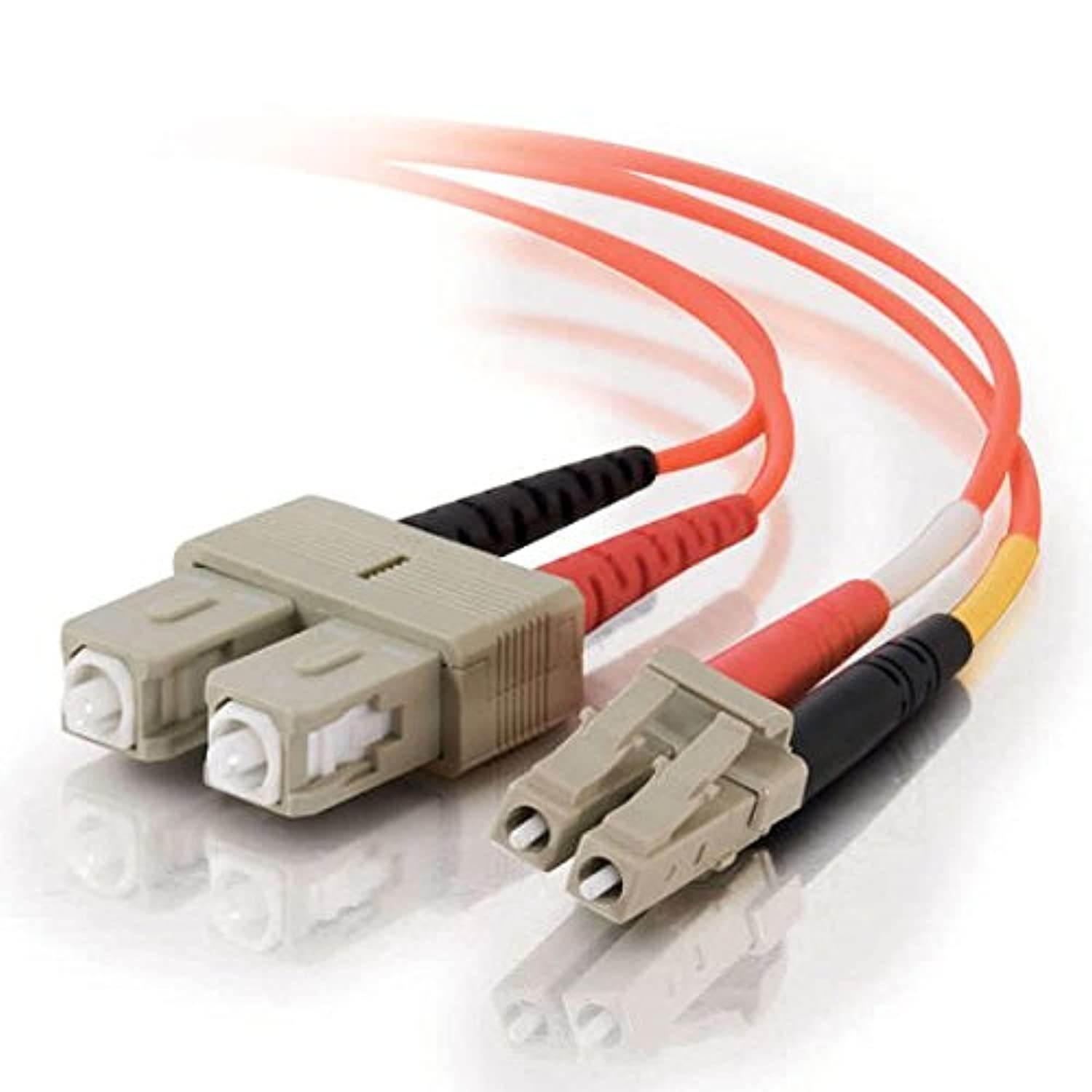 C2G/Cables to Go 37972 LC-SC 50/125 OM2 Duplex Multimode Fiber Optic Cable - Plenum CMP-Rated (3 Meter, Orange)