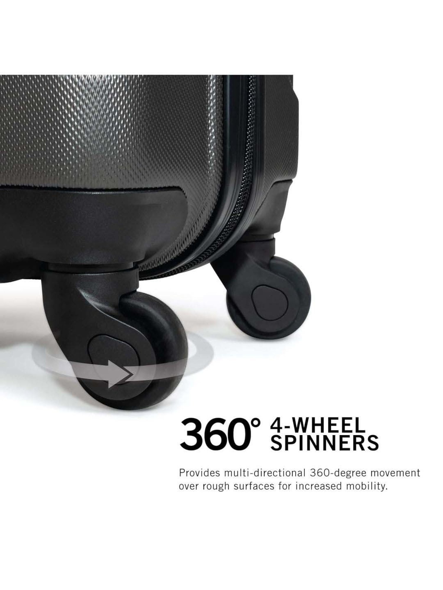 Kenneth Cole Charcoal Textured Hard Cabin Trolley Bag - 20 Cms