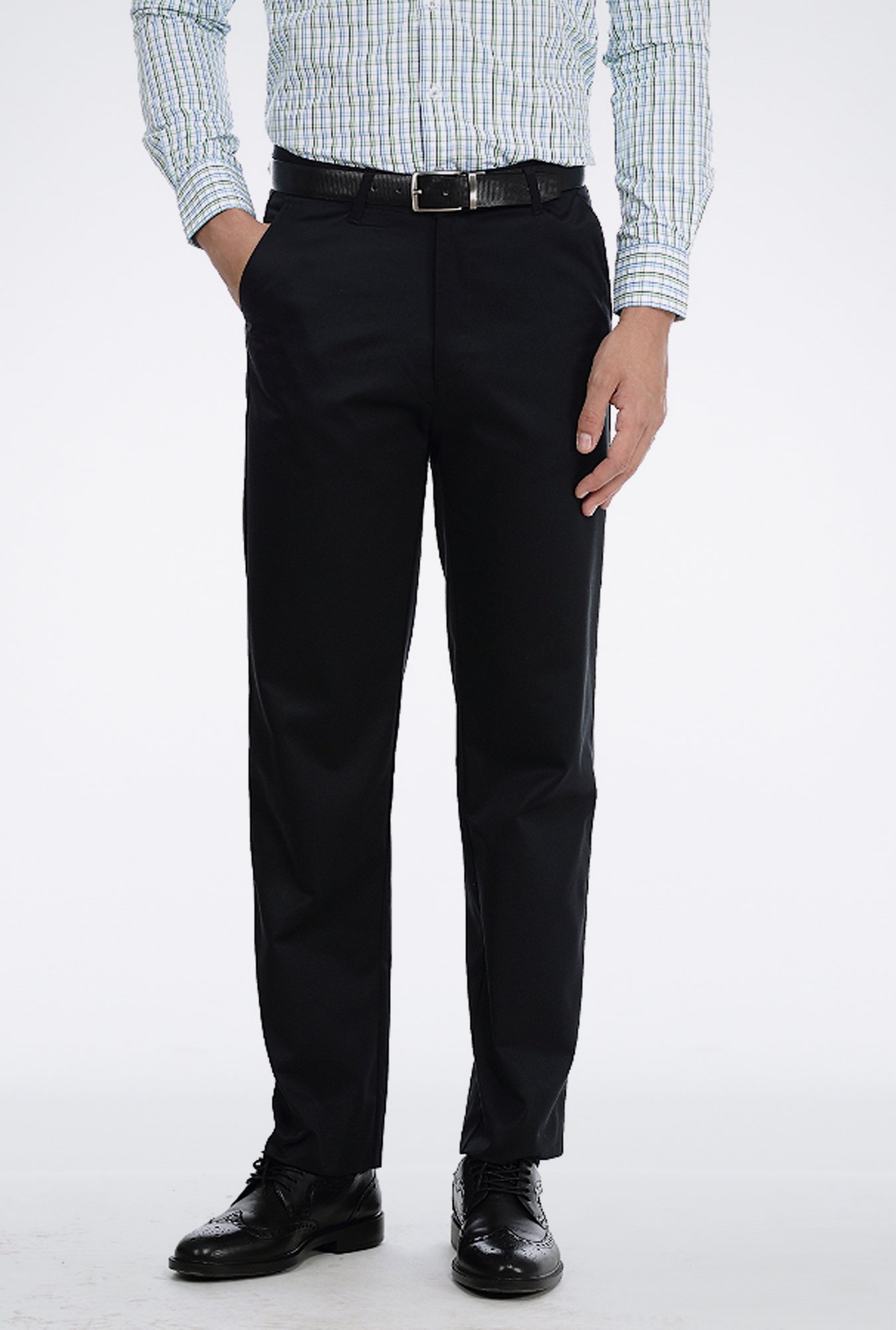 Basics Black Poly Cotton Trouser