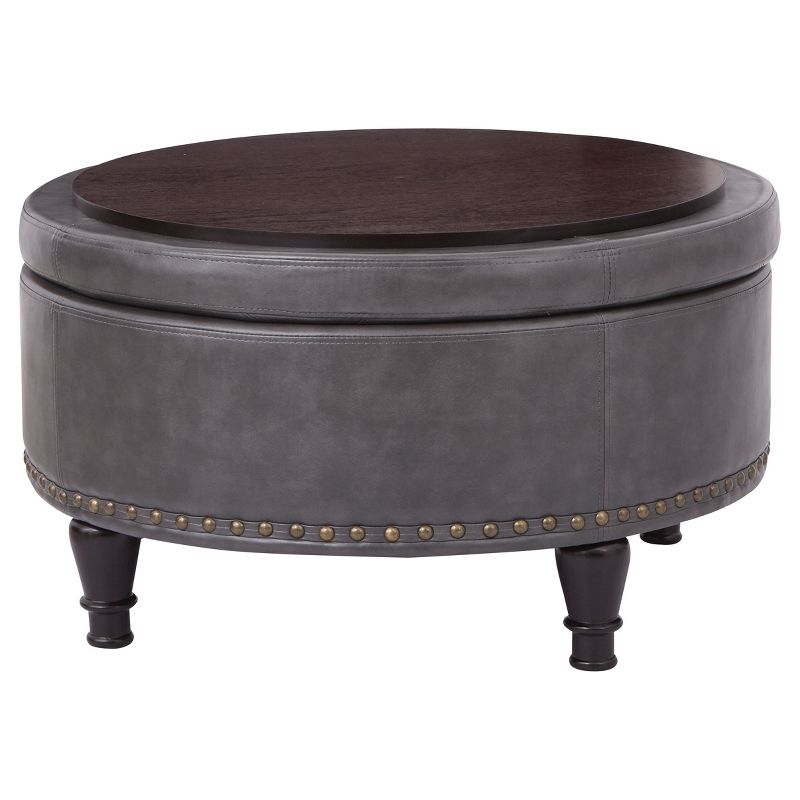 Augusta Ottoman Pewter - OSP Home Furnishings