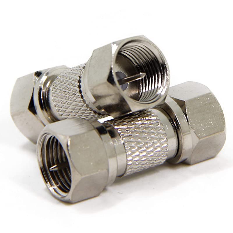 F Type Male to Male 75 OHM Coax Adapter Coupler 5Pack