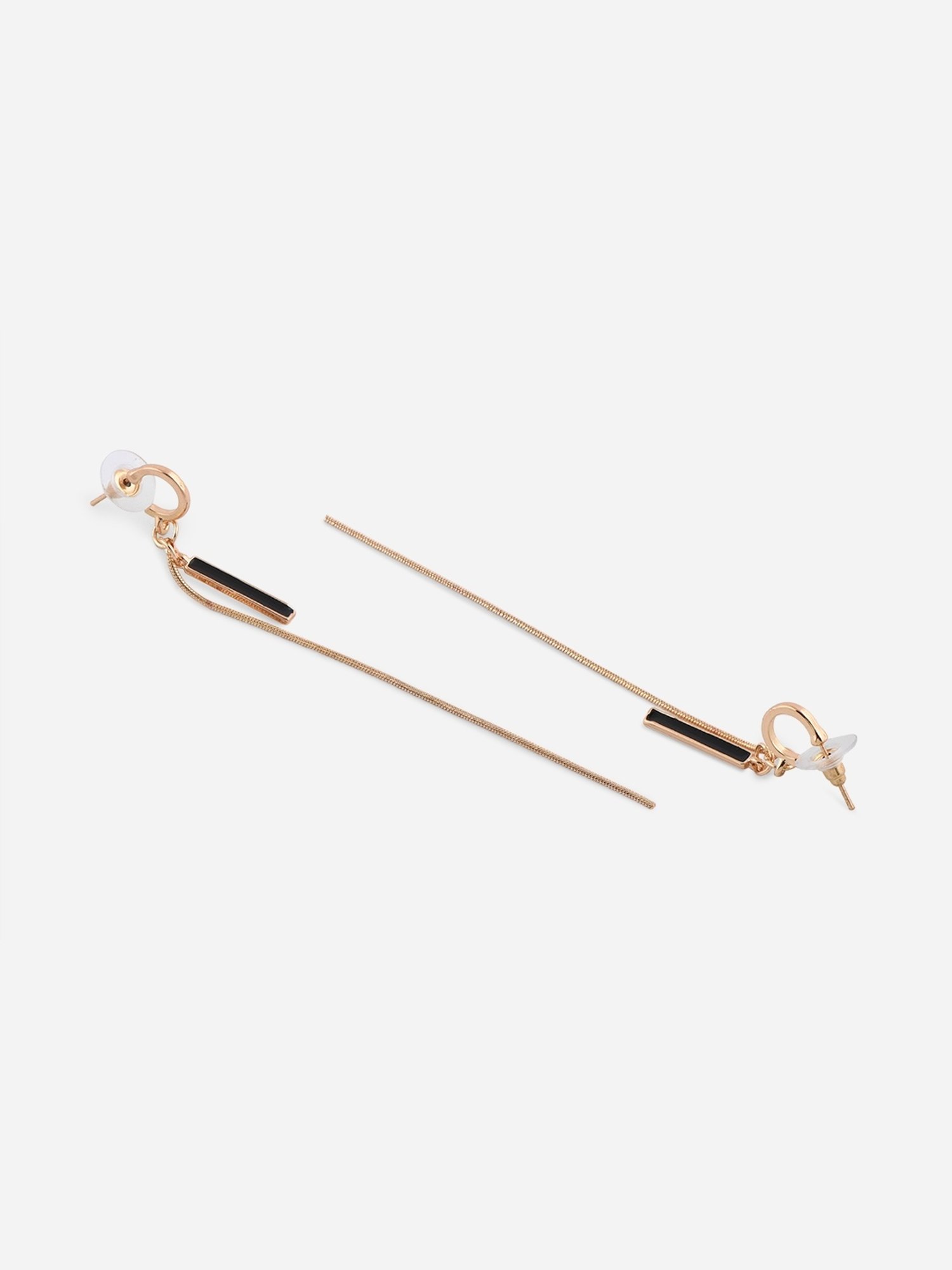 ToniQ Attractive Long Strand Enamel Fusion Look Alloy Blue Drop Earrings for Women