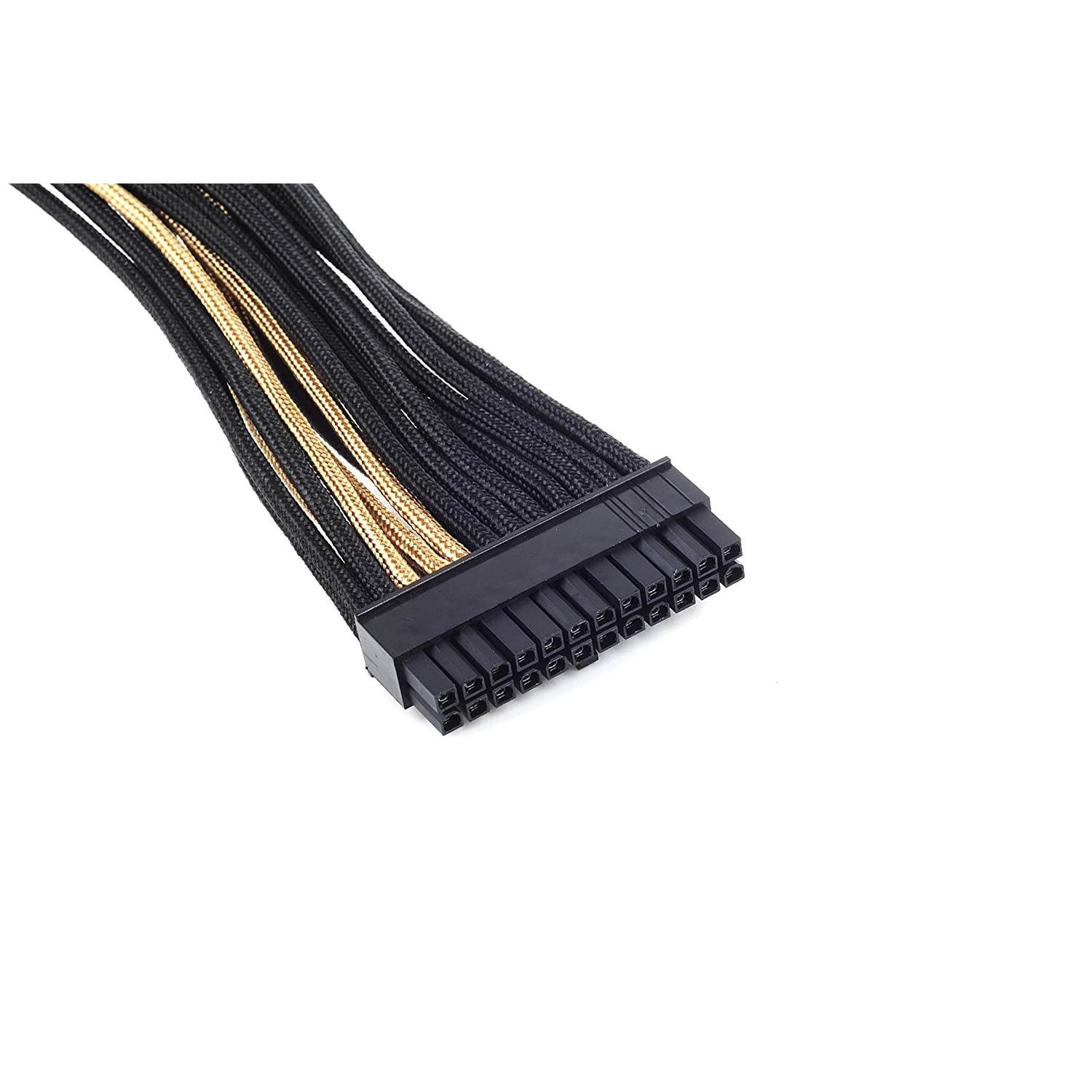 Silverstone Tek Sleeved Extension Power Supply Cable with 1 x Motherboard 24 Pin Connector (PP07-MBBG)
