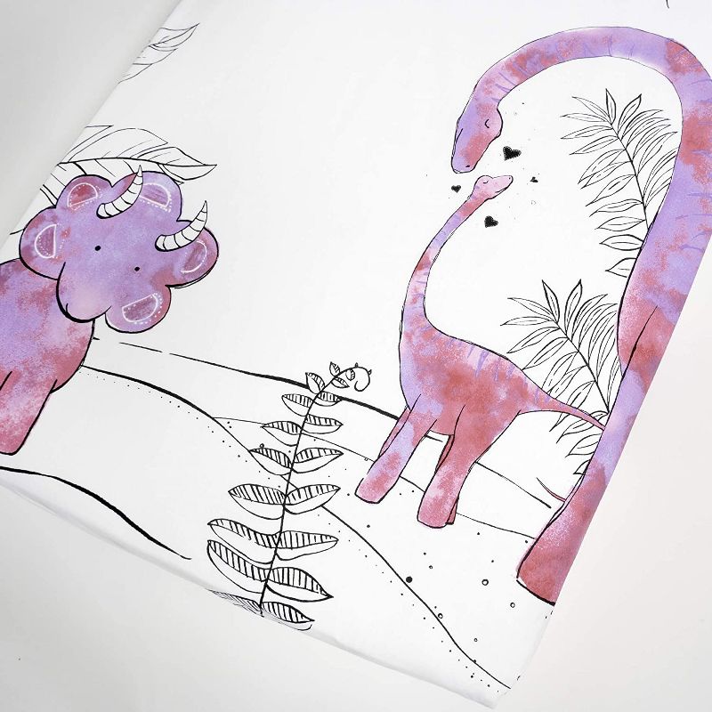 JumpOff Jo Fitted Crib Sheet - Cotton Crib Sheet for Standard Sized Crib Mattresses - Hypoallergenic and Breathable - 28 x 52 Inches - Pink Dinosaur