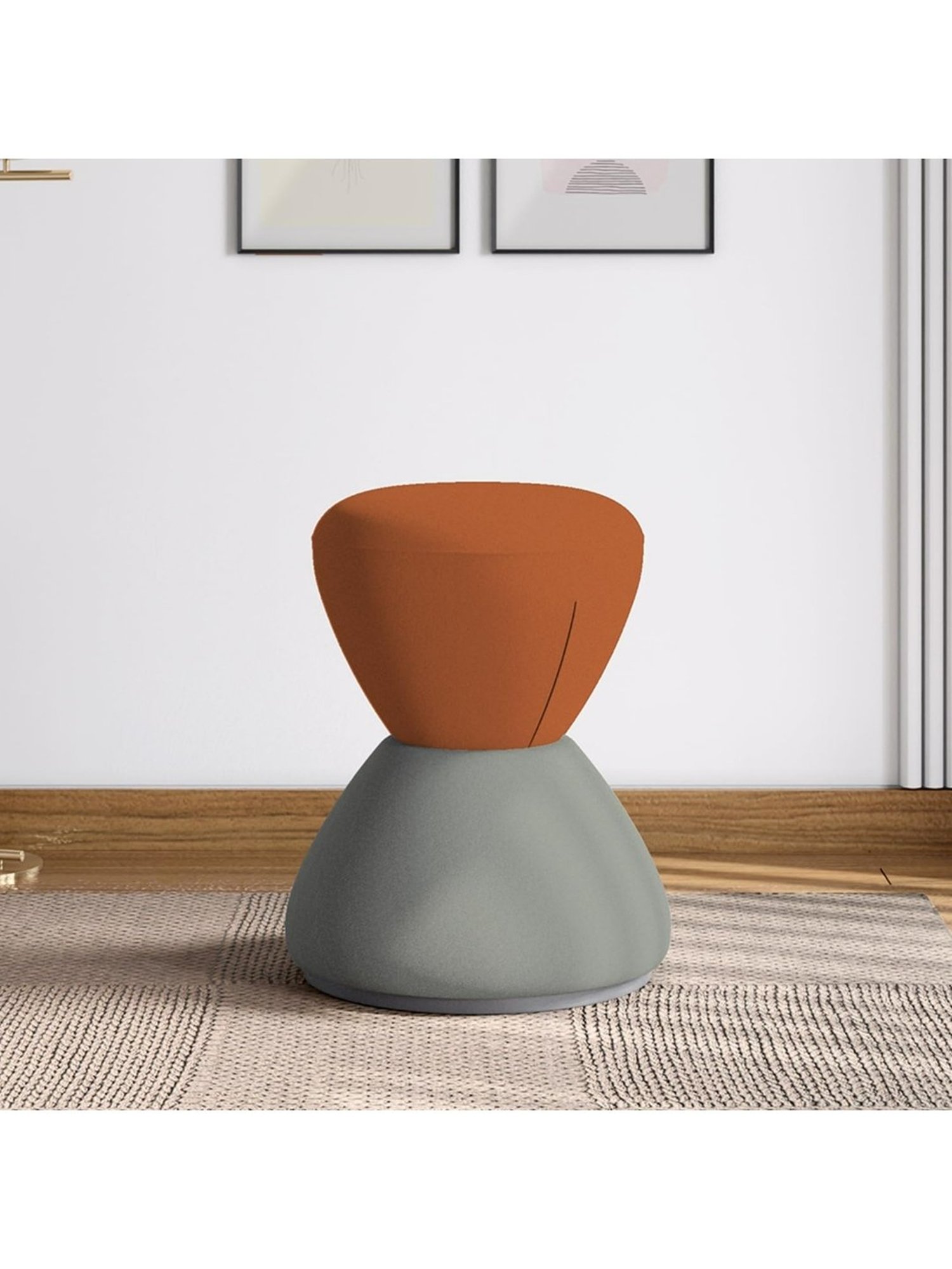 Godrej Interio Loop Flame Brown Plywood Pouf (1 Year Warranty)
