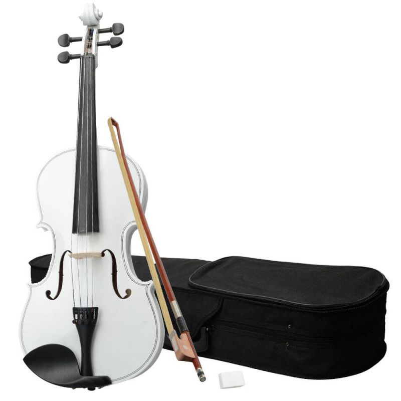 New 16 Inch High Quality Basswood Acoustic Viola with Case Rosin Bow White Color