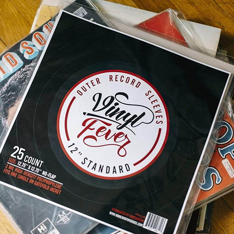 25 Pack HighDensity 3 Mil Outer Record Sleeves for Storage of Standard 12 LP Records and Albums Crystal Clear Polypropylene LP Covers
