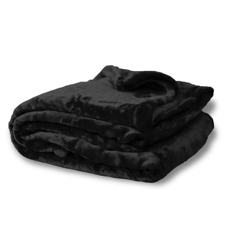 MINK TOUCH BLANKET OVERSIZED BLACK (60″x 72″)