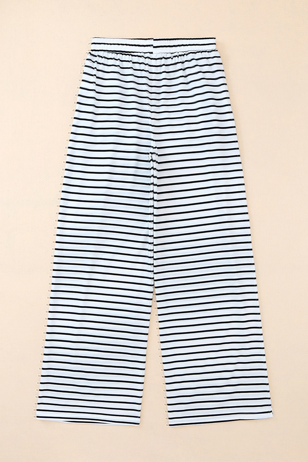 Karen Kane Cropped Wide Leg Linen Blend Striped Pants