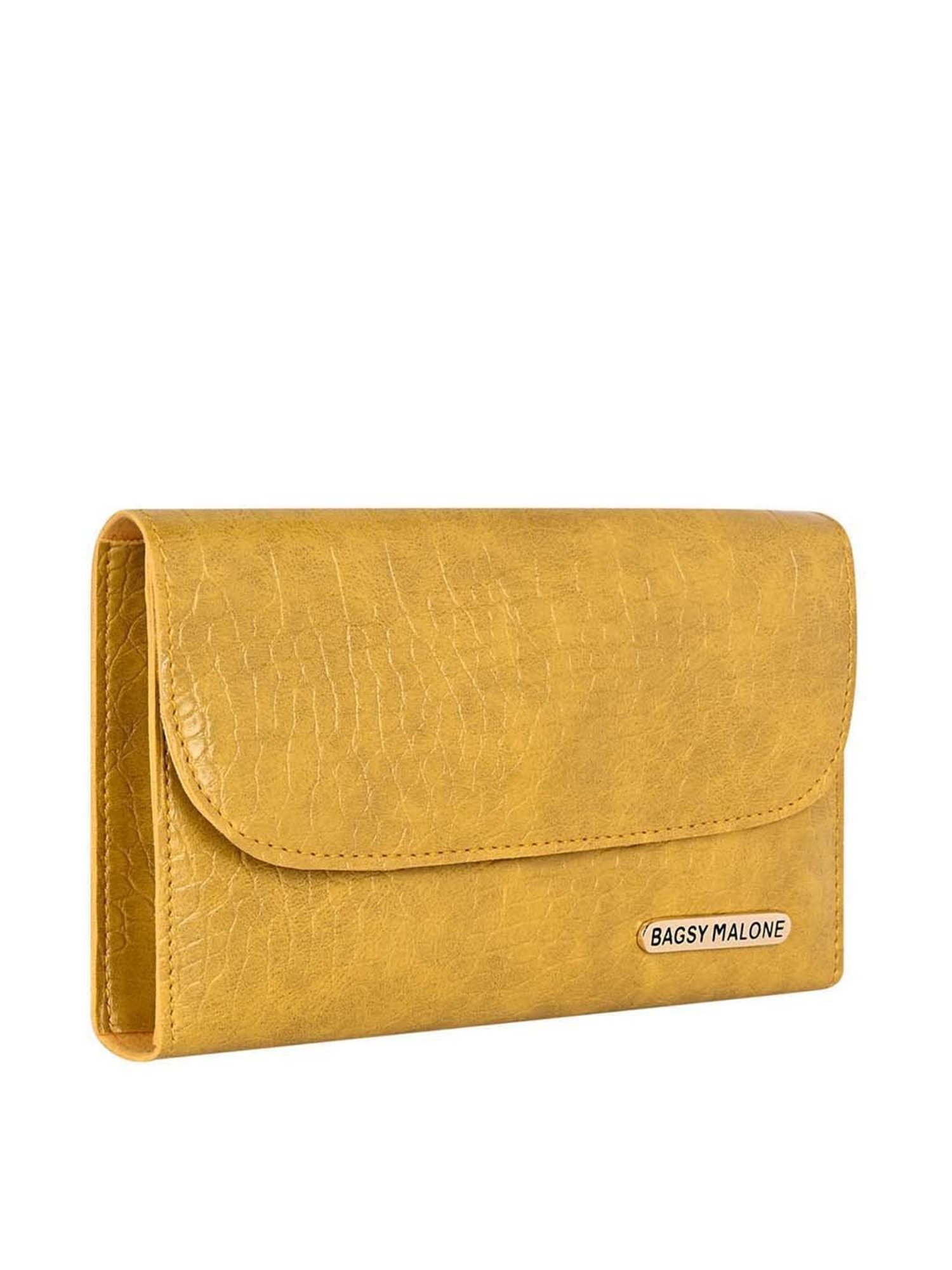 Bagsy Malone Yellow Textured Clutch