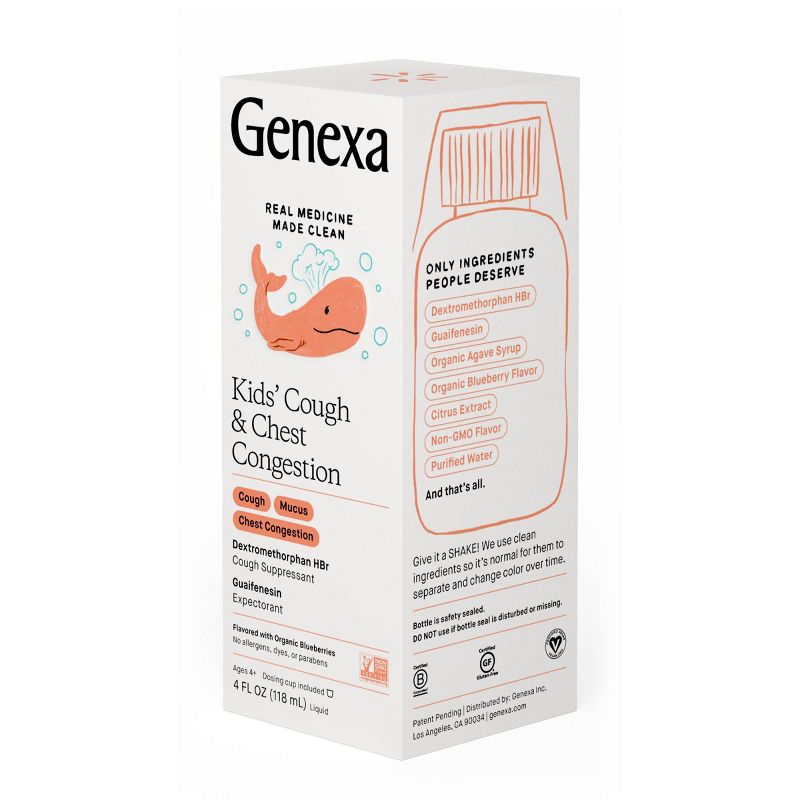 Genexa Dextromethorphan Kids' Cough and Chest Congestion Suppressant - 4 fl oz