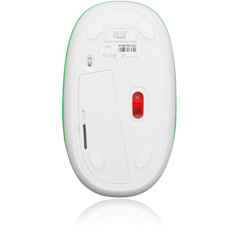 Adesso iMouse E60G - Wireless Anti-Stress Gel Mouse - Optical - Wireless - Radio Frequency - Green - USB - 1000 dpi - Scroll Wheel - 3 Button(s)