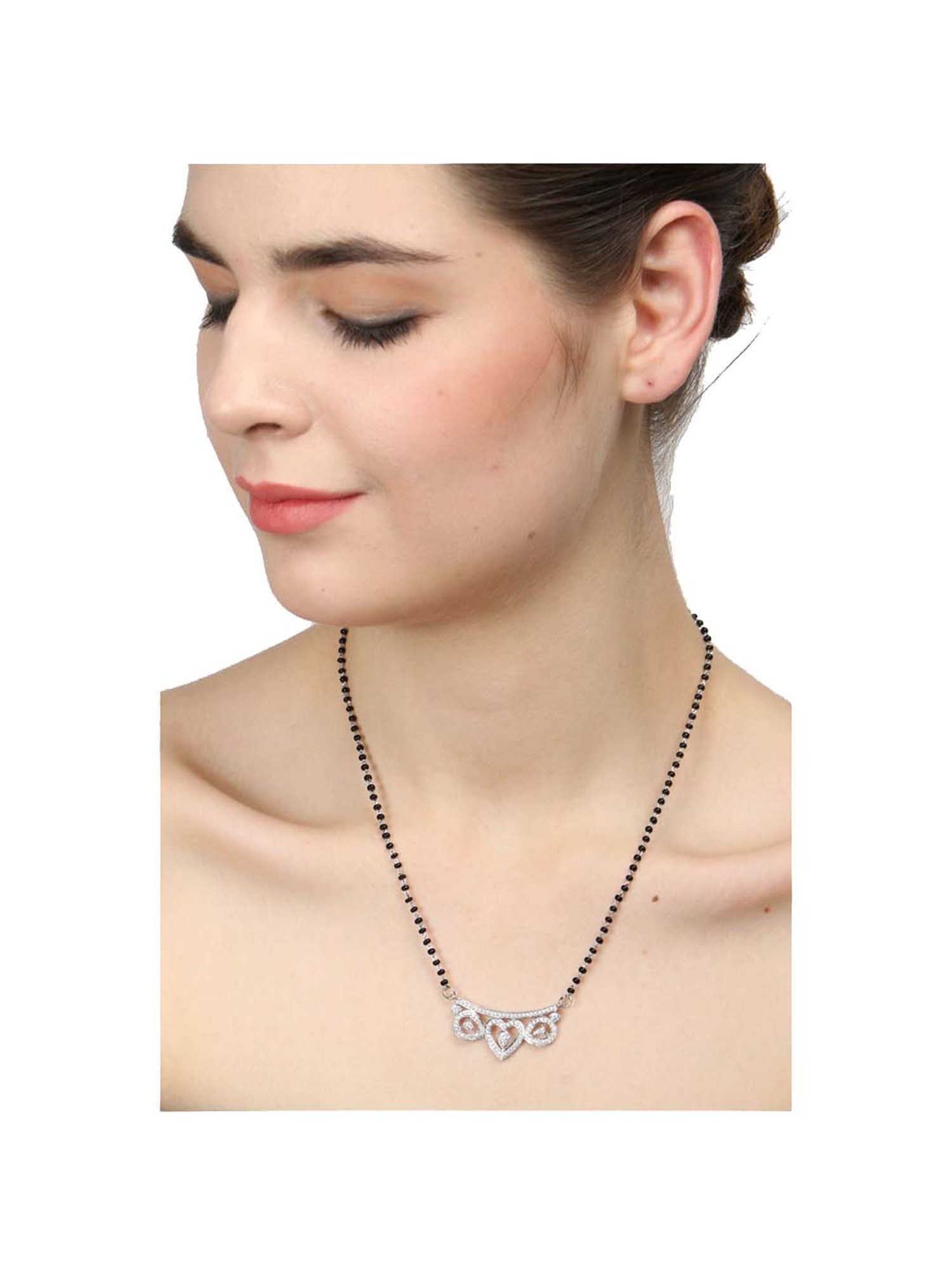 March by FableStreet 92.5 Sterling Silver Floral Mangalsutra for Women