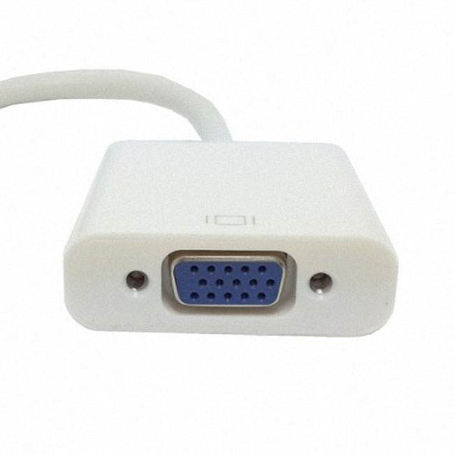 FVH Left Angled 90 degree Mini DisplayPort DP Male to VGA RGB monitor Projector Cable Adapter White color DP-077-LE