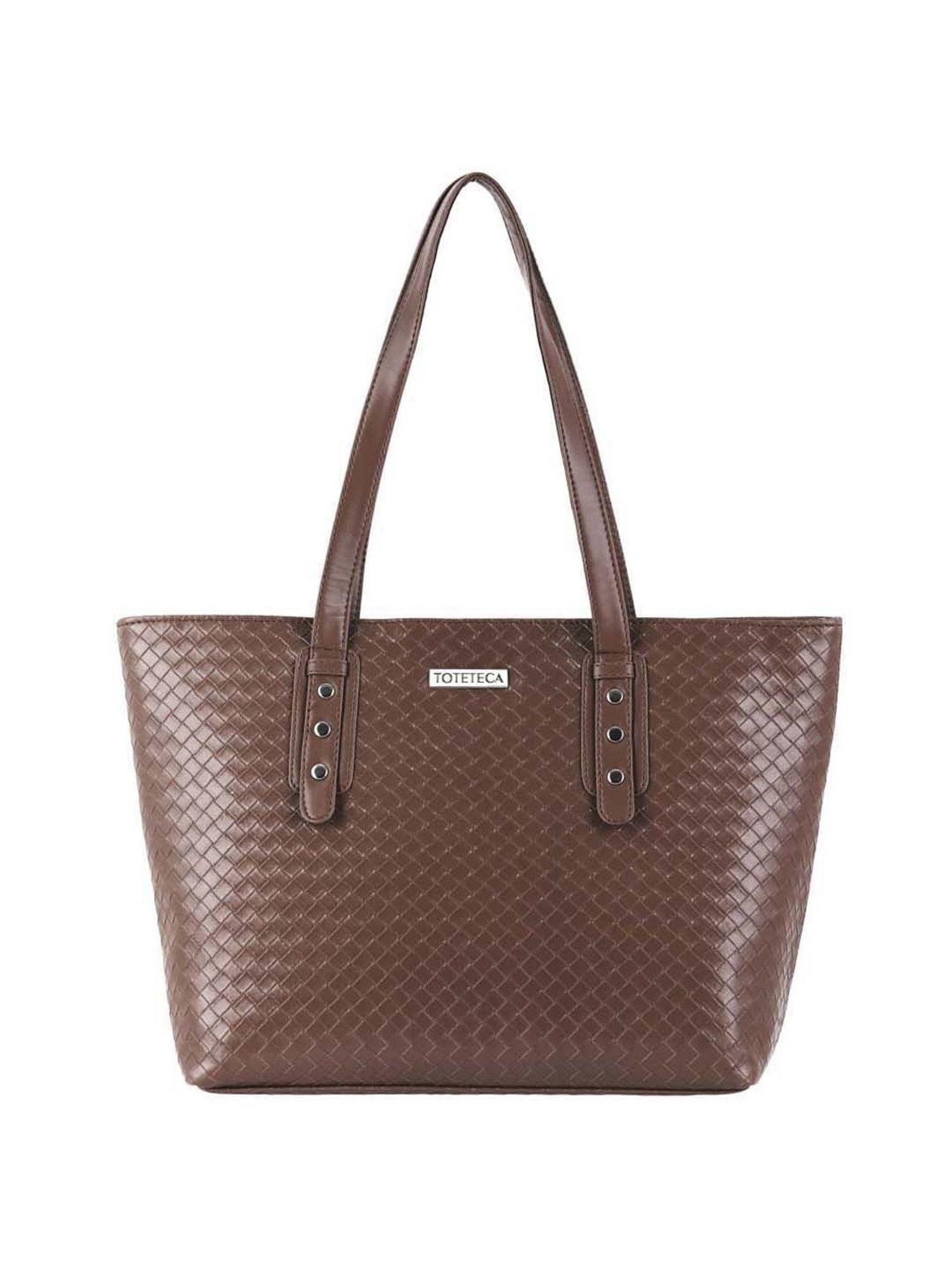 Toteteca Brown Textured Medium Shoulder Bag
