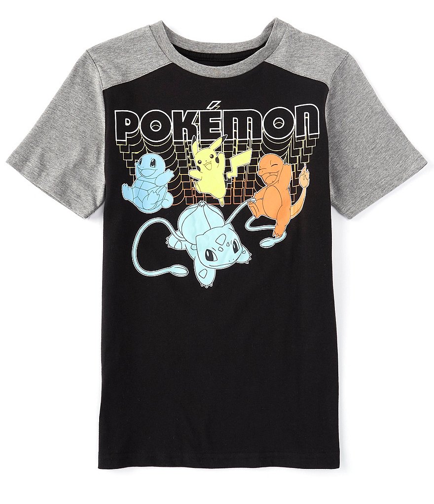 Pokemon Big Boys 8-20 Short-Sleeve Pokemon Fade Raglan Tee