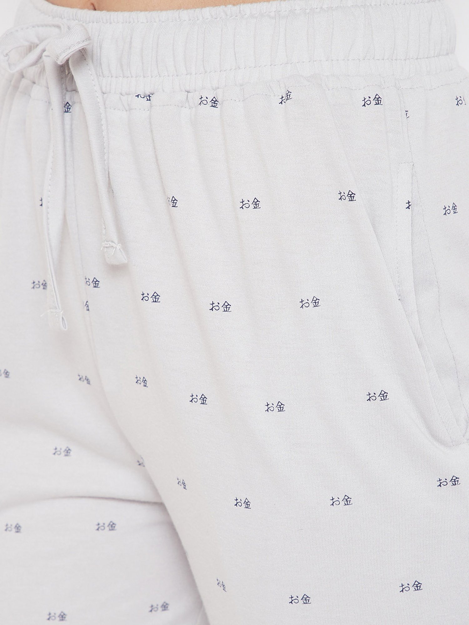 Okane Light Grey Printed Pyjamas