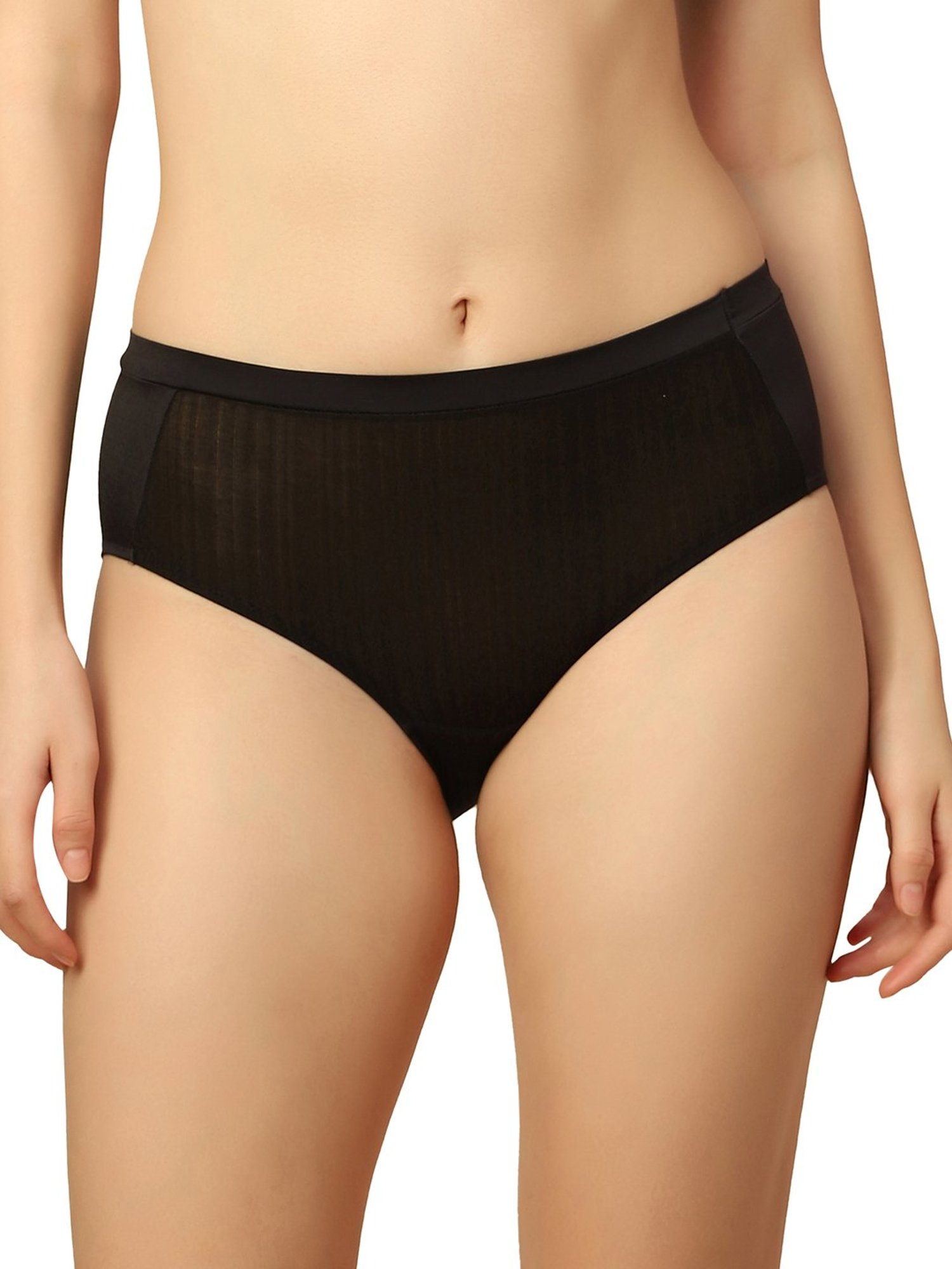Triumph Black Striped Hipster Panty