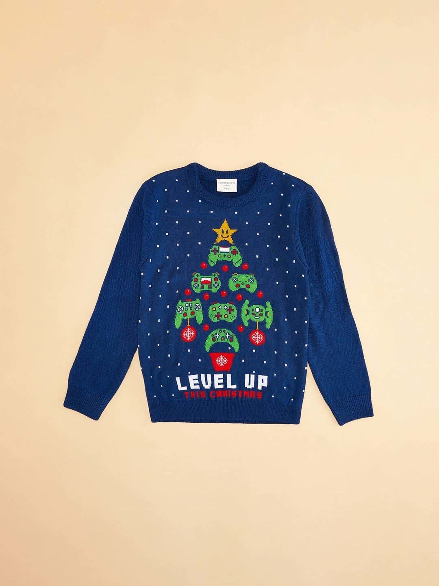 Pantaloons Junior Blue Printed Full Sleeves Sweater