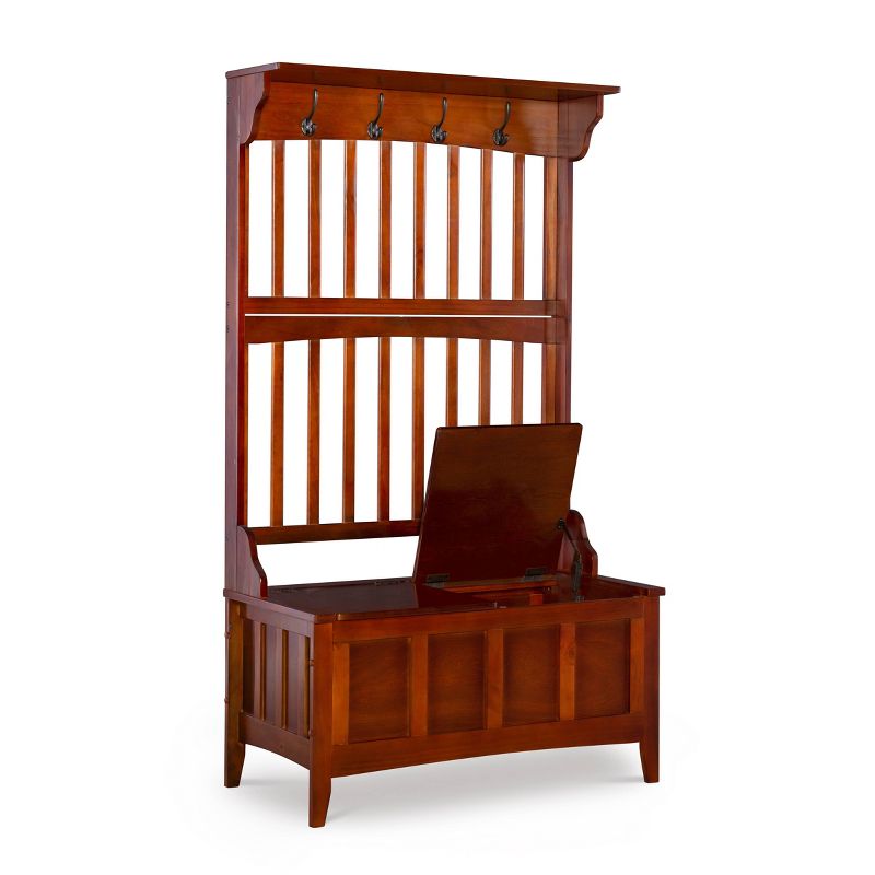 Misson Hall Tree with Storage Bench Walnut - Linon