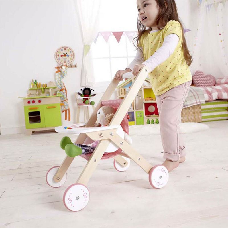 Hape Kids Wooden Babydoll Stroller Baby Toddler Pretend Toy Play Furniture