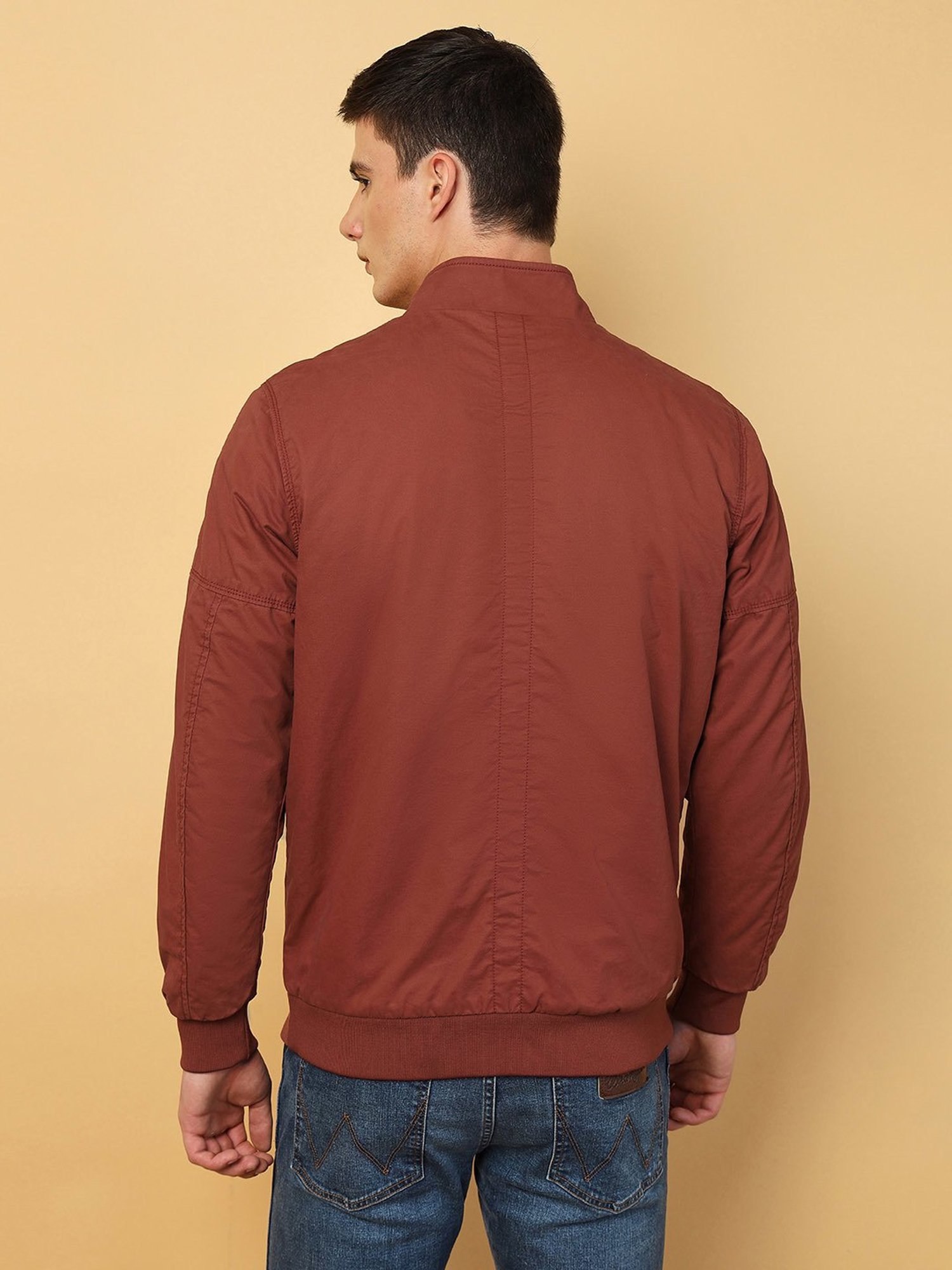 Wrangler Rust Regular Fit High Neck Jacket