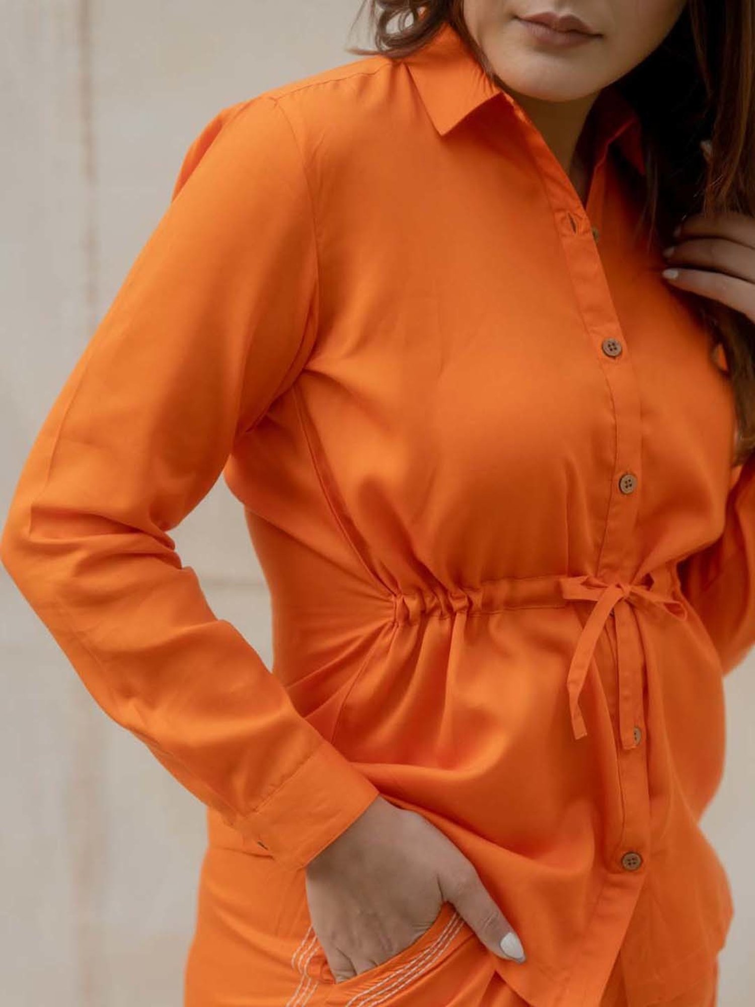 Anousshka Rust Drawstring Shirt