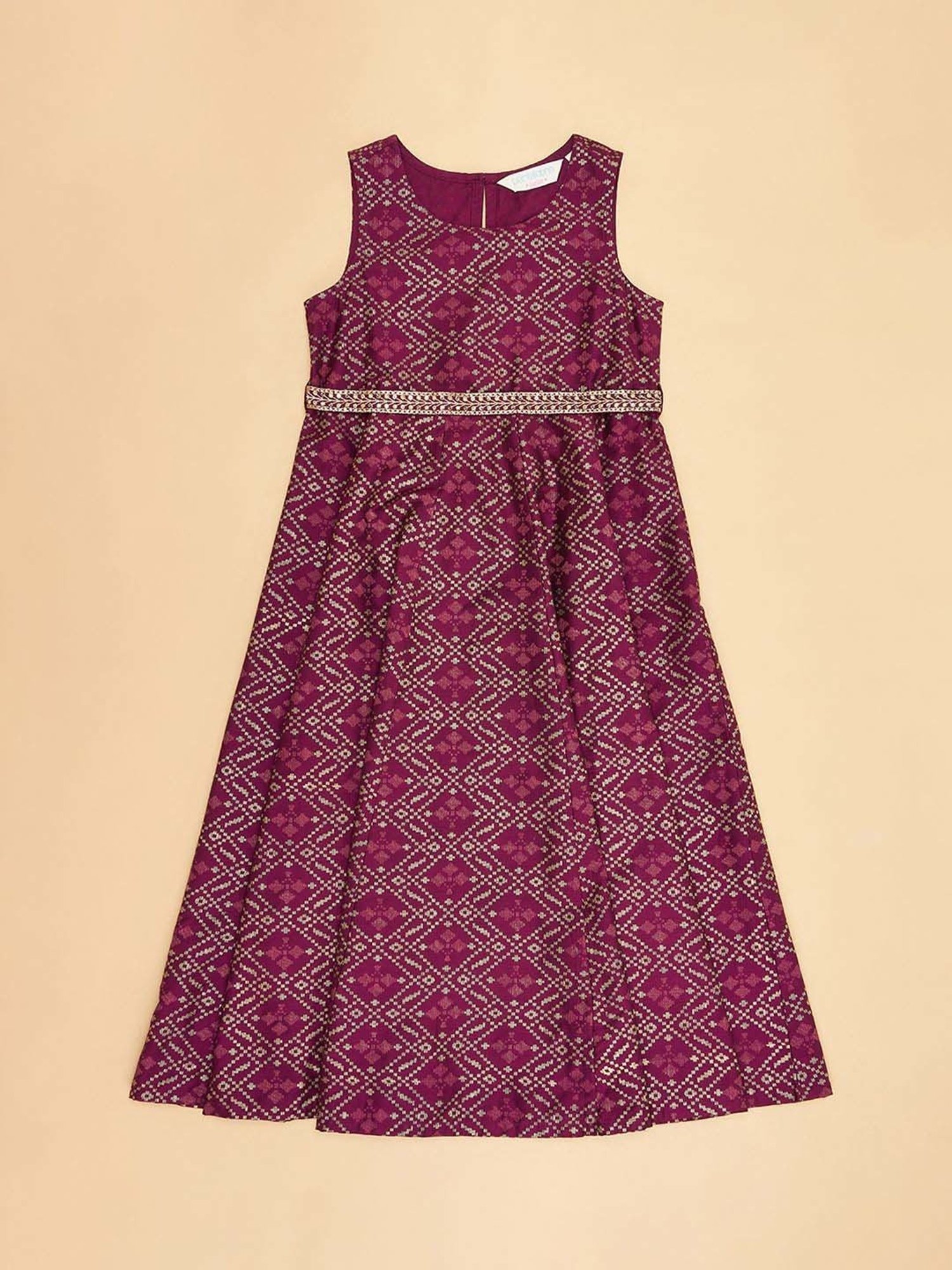 Akkriti by Pantaloons Kids Wine Printed Dress