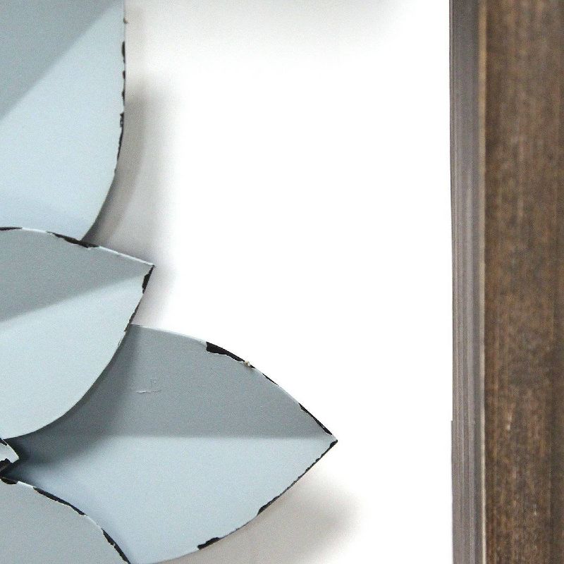 15.75" Framed Metal Flower Blue - Stratton Home Décor