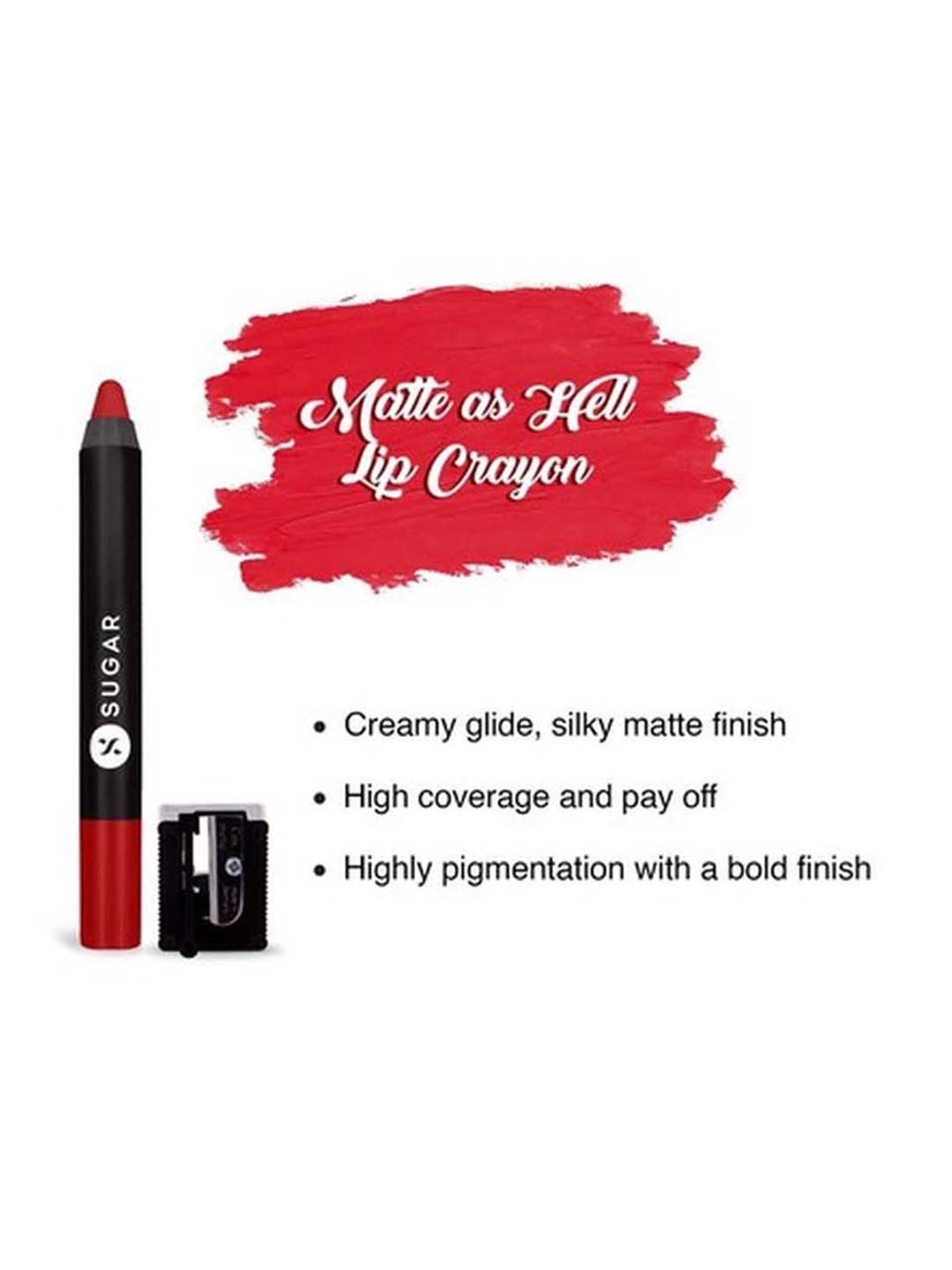 Sugar Cosmetics Matte As Hell Crayon Lipstick 01 Scarlett O'hara - 2.8 gm