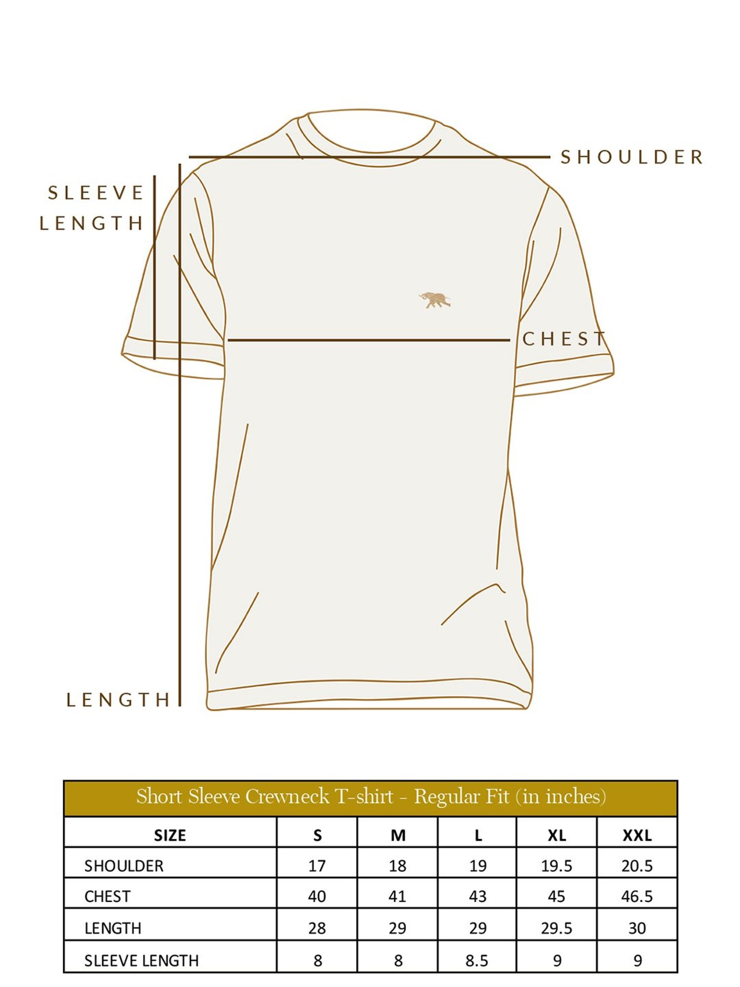 ANDAMEN Light Brown Regular Fit Crew T-Shirt