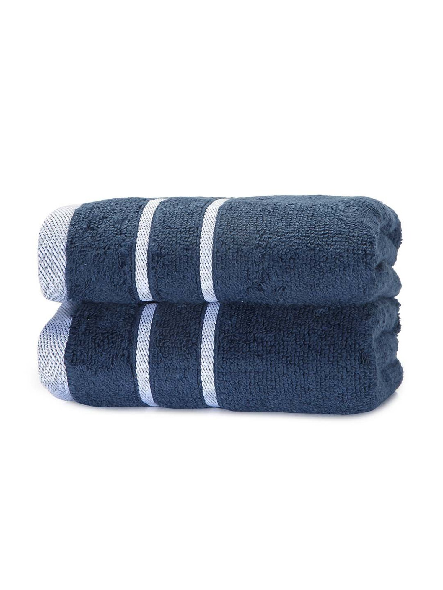 Mark Home 100% Cotton 500 GSM Zero Twist Simply Soft Navy Hand Towels - Set of 2