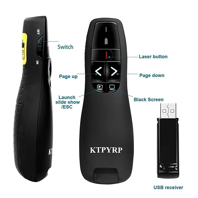 Wireless Presenter RF 24GHz USB PowerPoint PPT Remote Control for Presentation with Red Laser Pointer