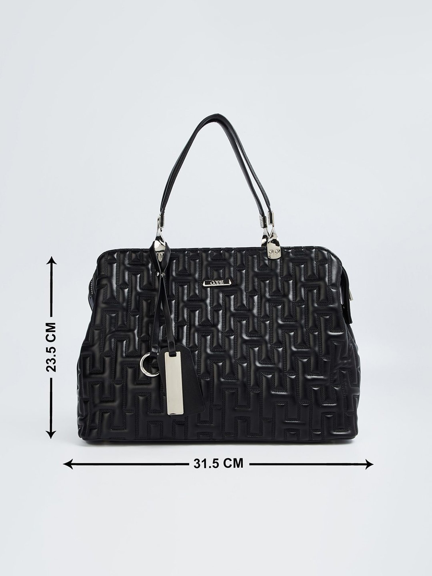Code by Lifestyle Black Quilted Handbag