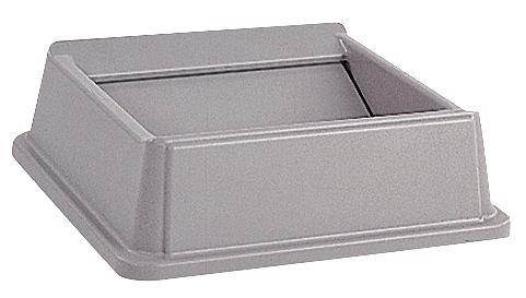 RUBBERMAID FG266400GRAY Trash Can Top,Drop Top,Swing Closure,Gr