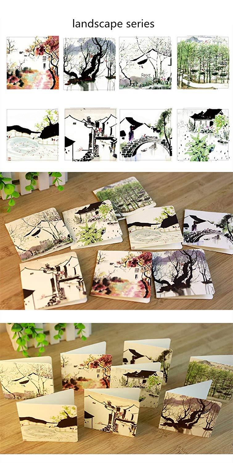 Featuring Hand-Drawn Thank You Card:8pcs Assorted Blank All-Occasion Note Cards-Thank You Cards (Landscape Series)