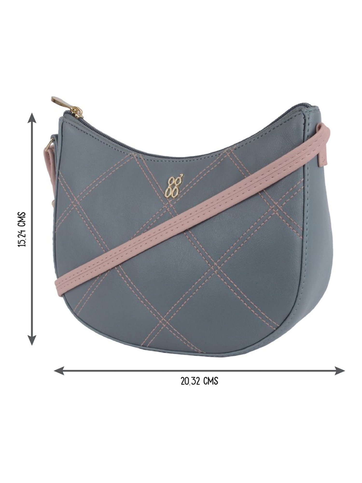 Baggit Blue Textured Large Hobo Bag