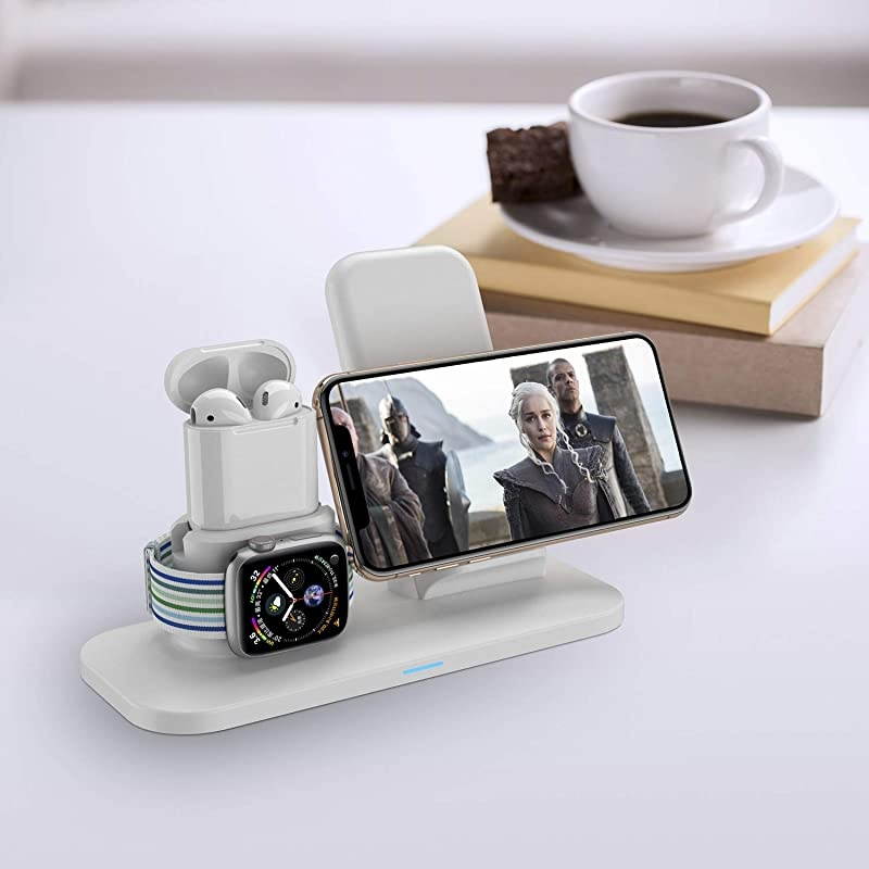 Charger 3 in 1 Charging Station for Apple Watch and iPhone Airpods Charging Stand Compatible for Apple iPhone XXSXRXs Max88 Plus Apple Watch Series 4 3 2 1 Airpods