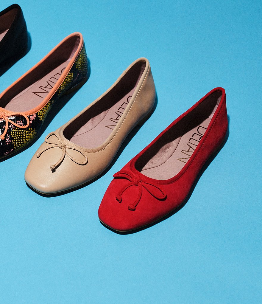 Deltan Quinn Suede Square Toe Ballet Flats