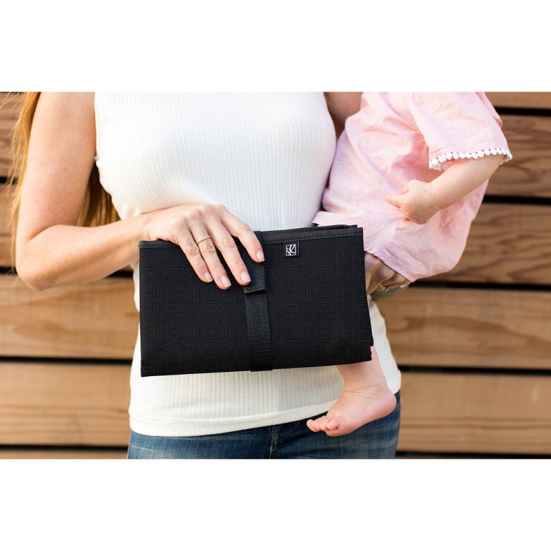 J.L. Childress Full Body Changing Pad Black Crosshatch