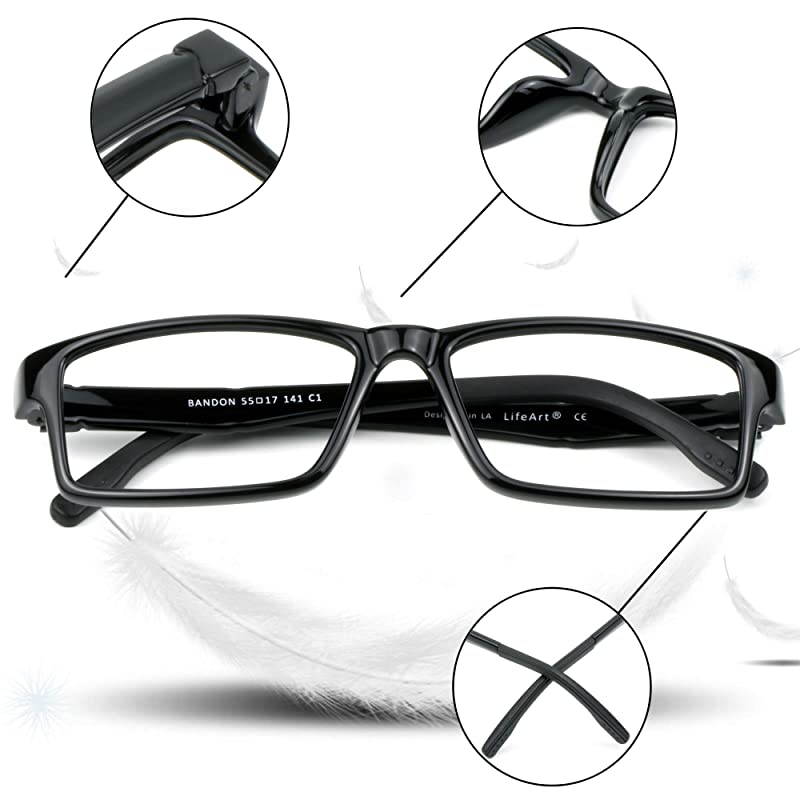 Blue Light Blocking Computer GlassesStylish Reading Glasses for WomenMenTransparent Lens Filter UV Light 400Reduce Eyestrain +225 Magnification