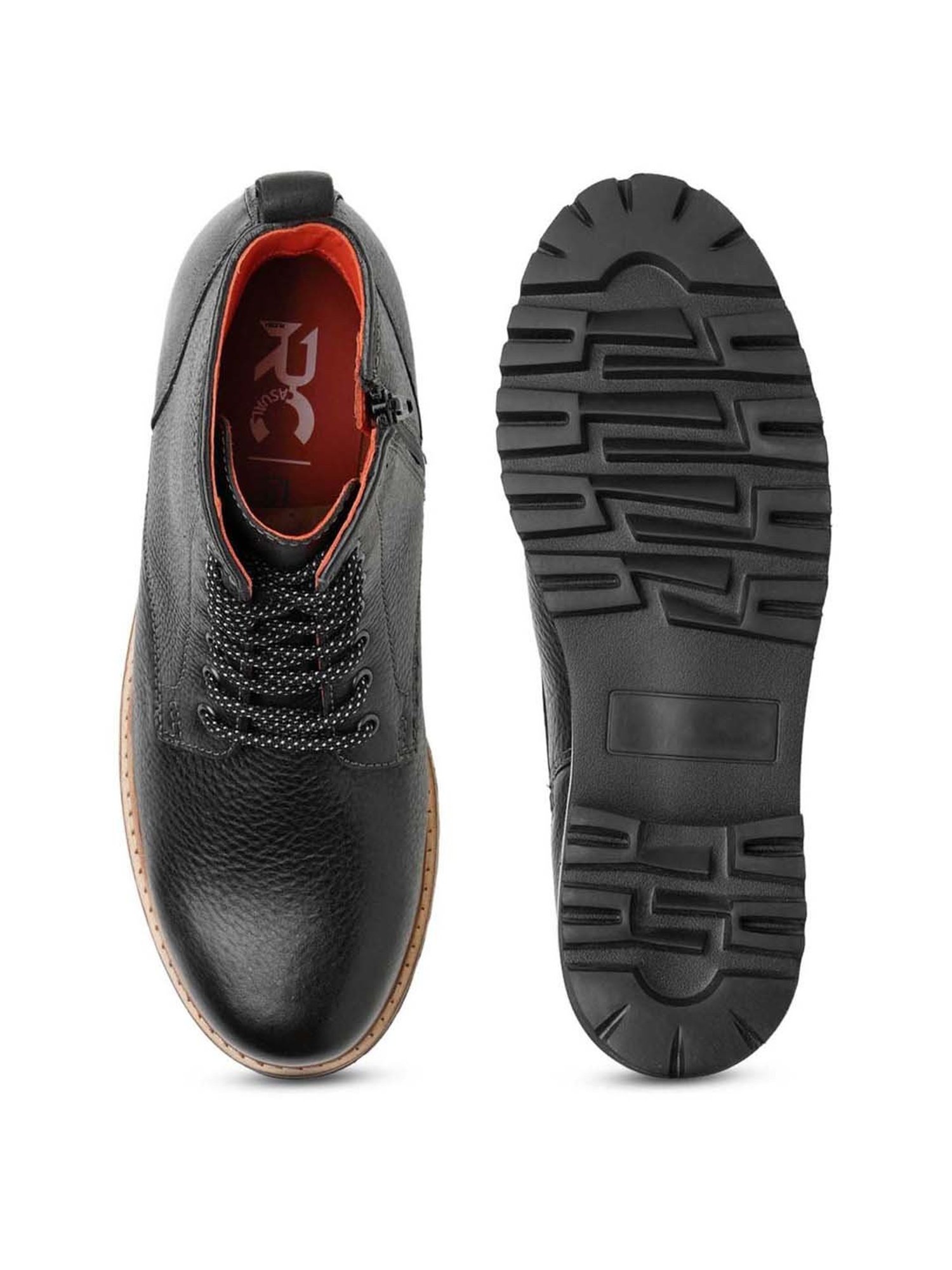 Ruosh Men's Black Derby Boots