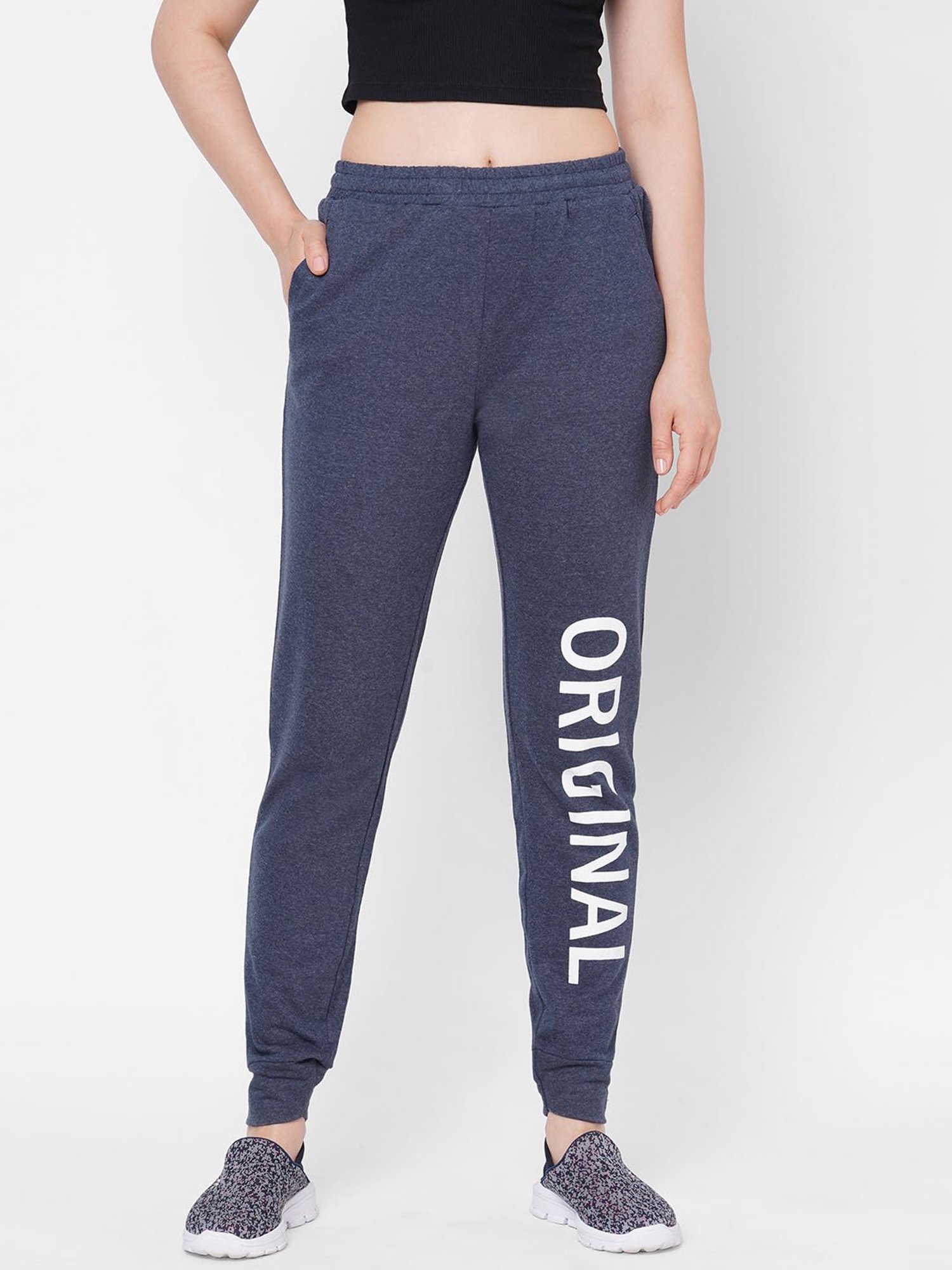 Mystere Paris Navy Graphic Print Joggers