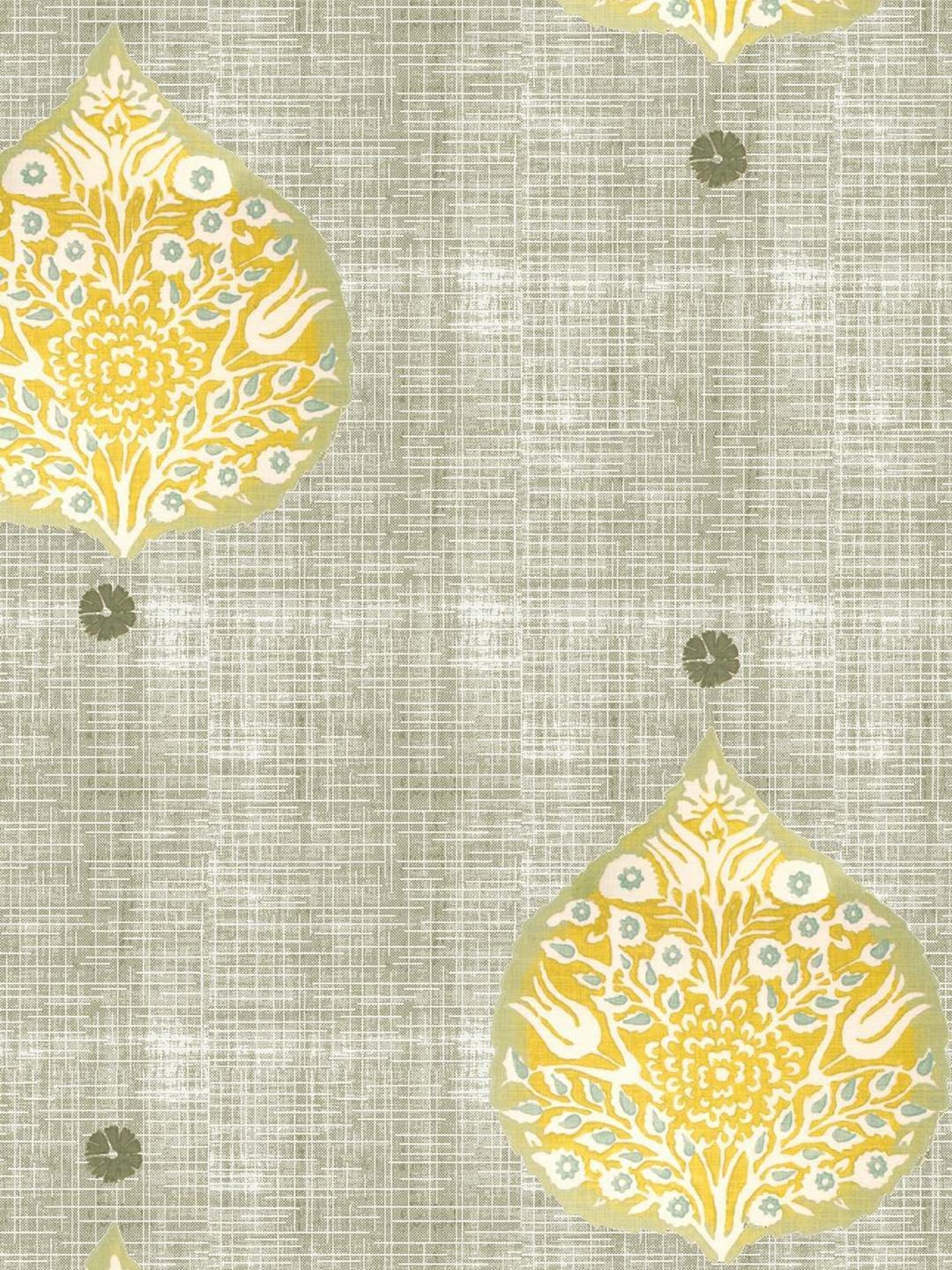 SPACES DRAPE STORY Elegent Grey & Yellow Polyester 8 FT Door Curtain - Set of 2