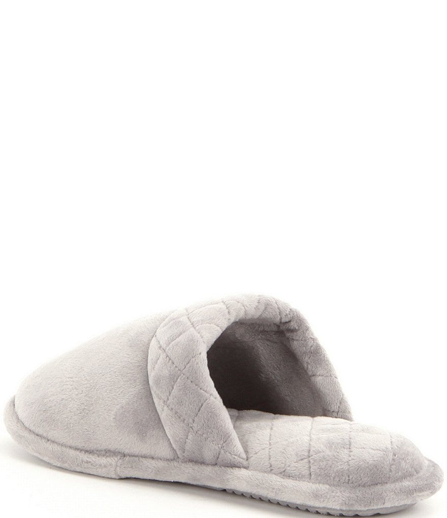 Cabernet Microfiber Velour Quilted Slippers