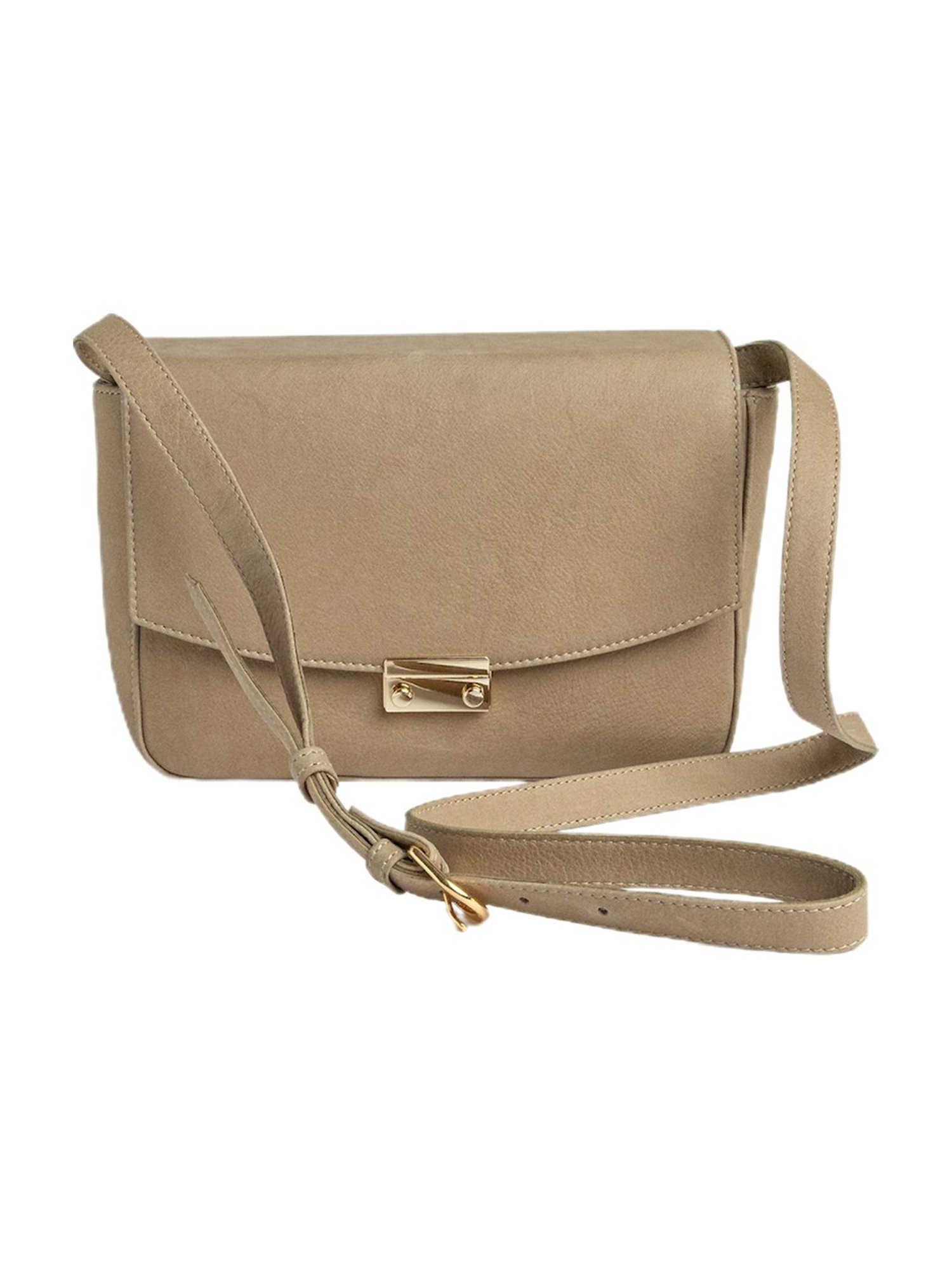 James Aston Dune Beige Medium Leather Cross Body Bag